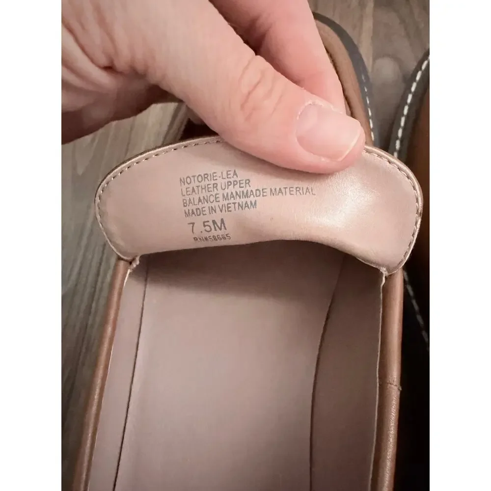Nordstrom Notorie-Lea Soft Leather Lug Platform Slip-On Brown Loafers-Size 7.5